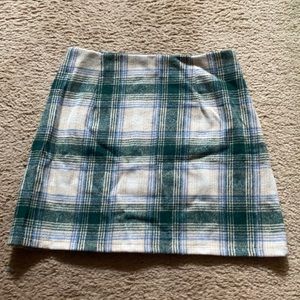 Shein green plaid festive skirt